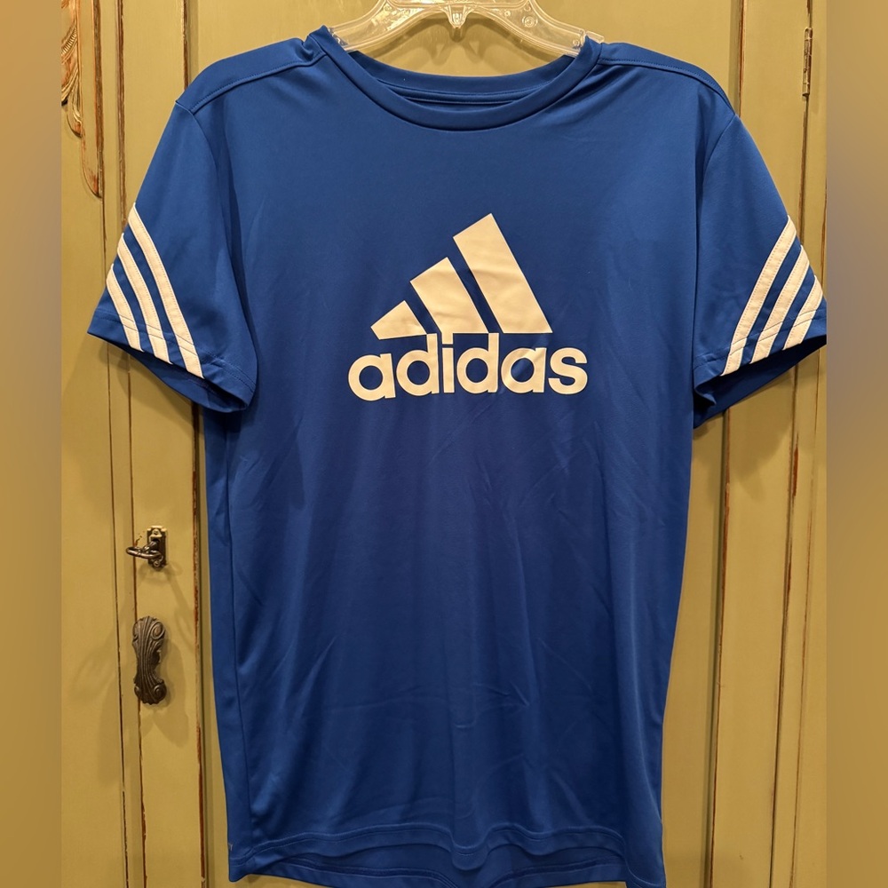 Adidas Blue Shirt with white Logo